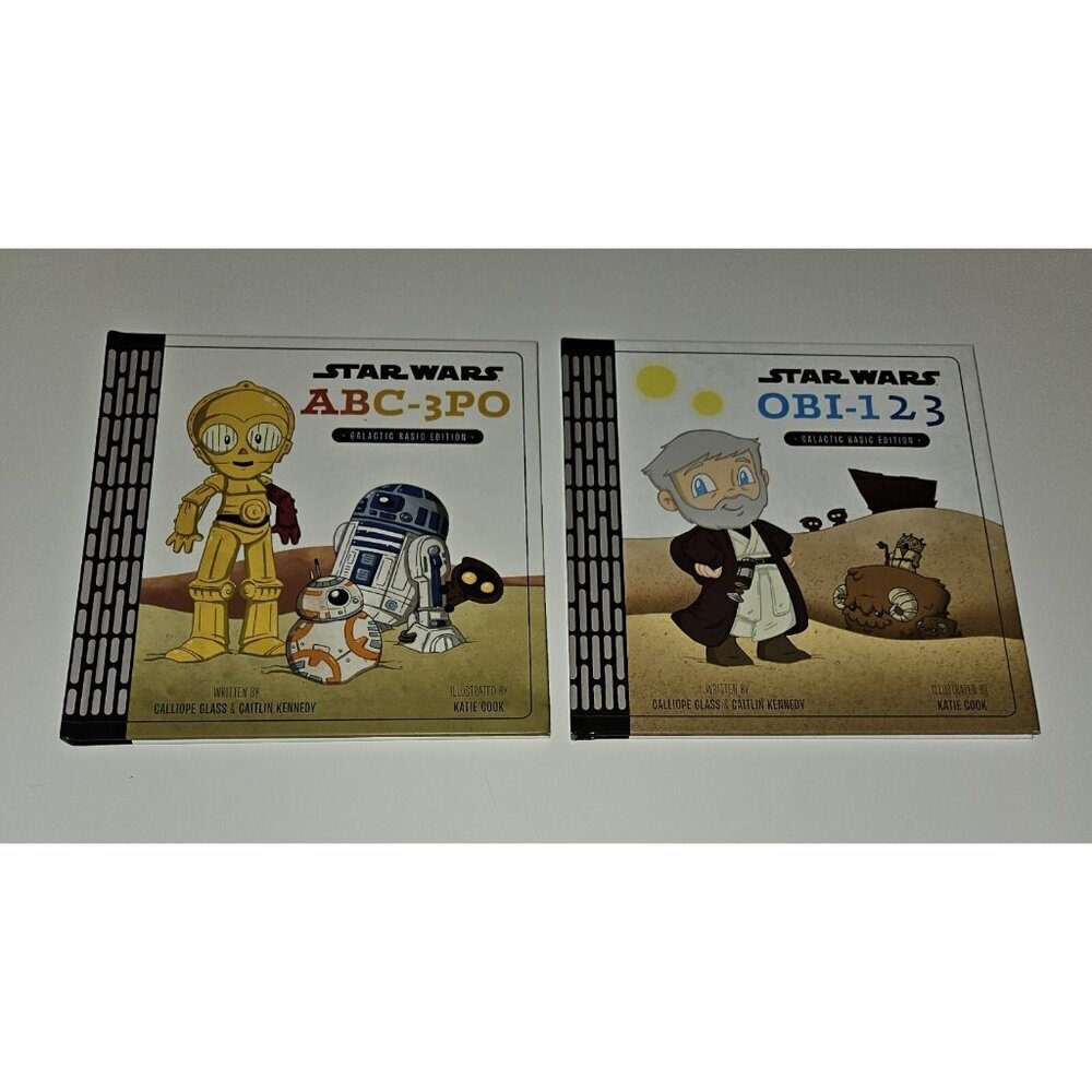 2 Star Wars Hardcover Book Lot Disney OBI-123 ABC-3PO Letters Alphabet Numbers